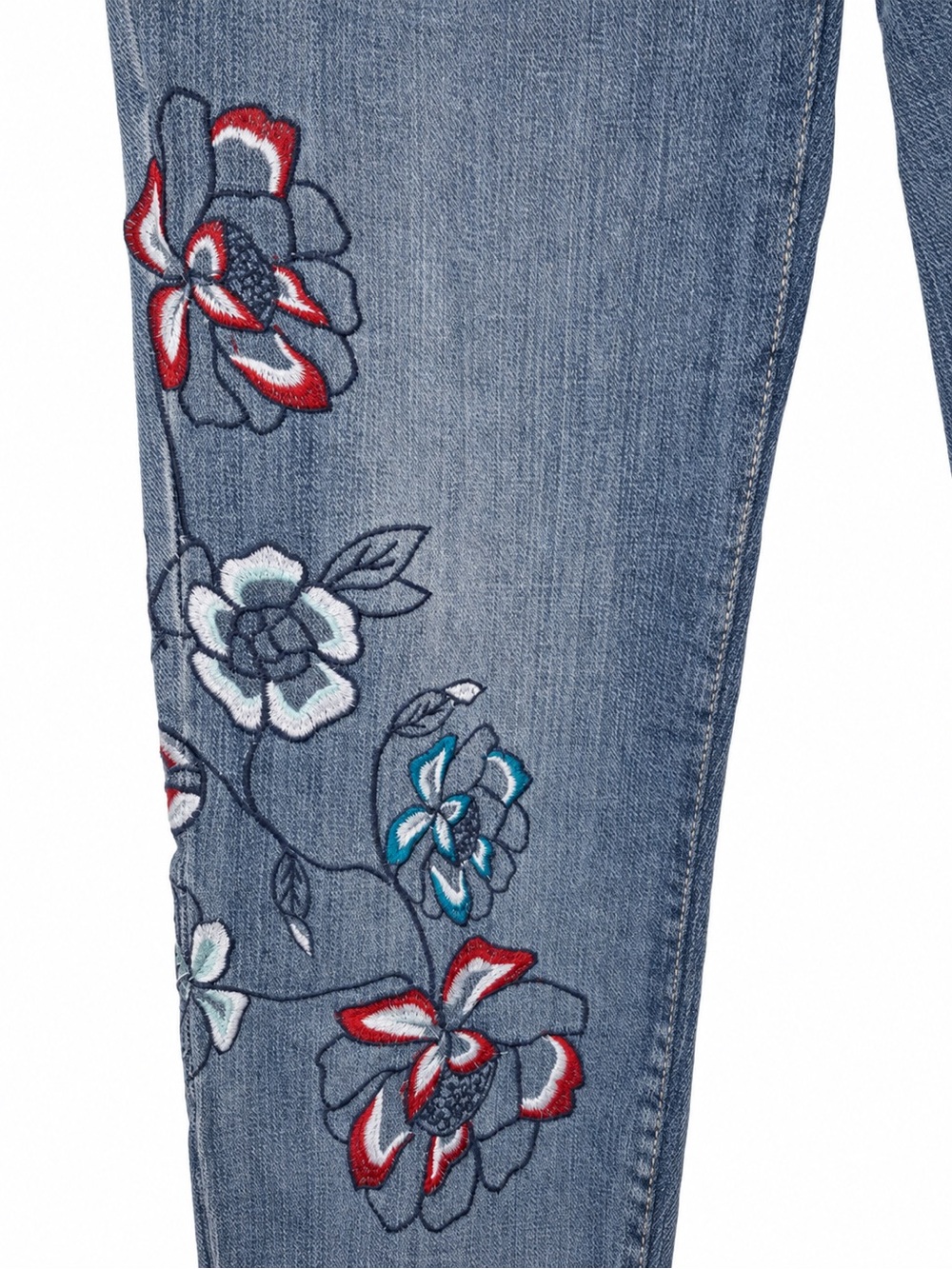 Style & Co Boyfriend Embroidered Straight-Leg Women's Jeans - Blue Sz 12 - Picture 4 of 5
